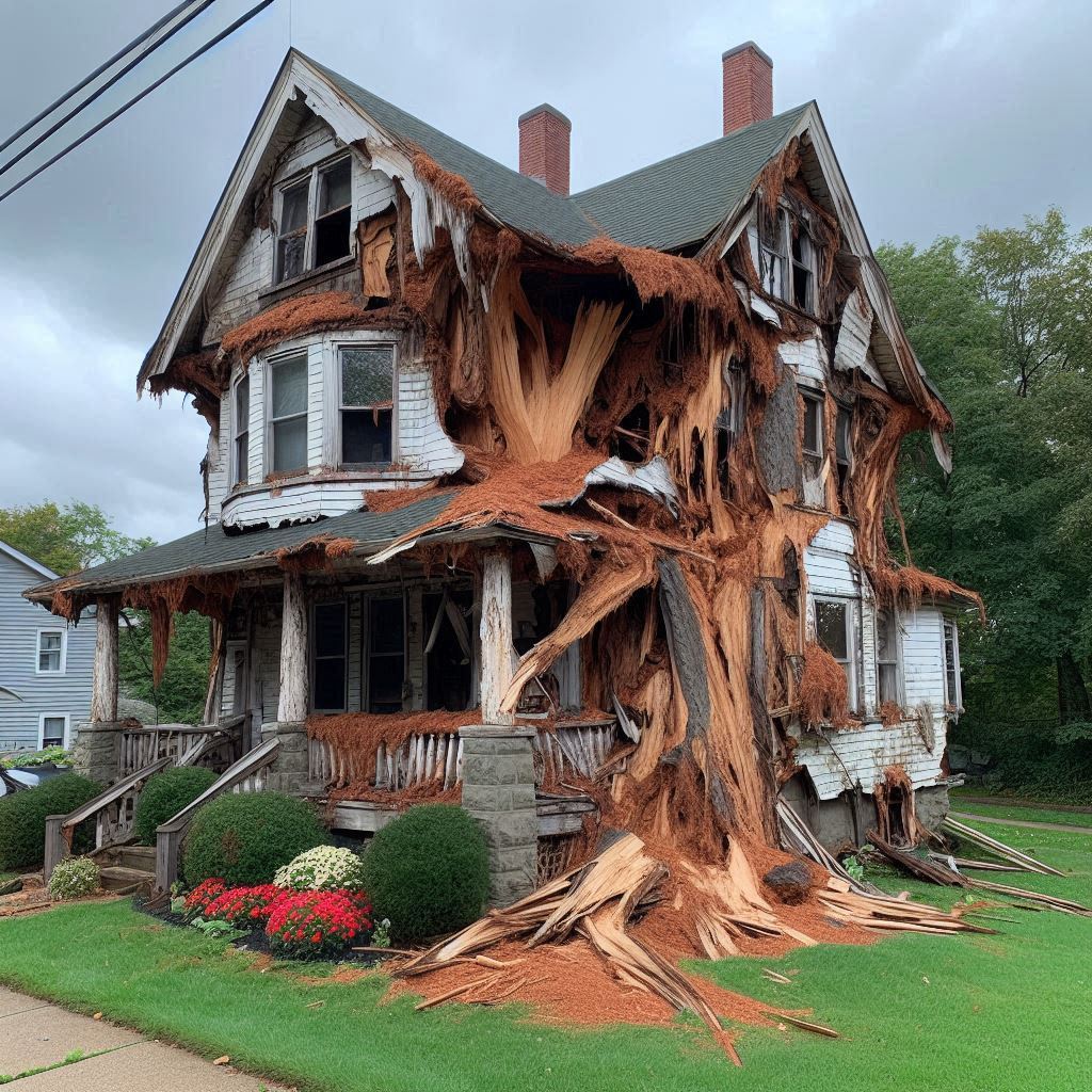 Signs Your Miami Gardens Home Needs a Tree Inspection Blog Article - Tree with visible damage, including broken branches and signs of disease near an Miami Gardens home